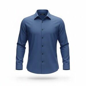 Perry Ellis Men's Titan Stretch Long Sleeve Button‎ Down Dress Shirt Navy M